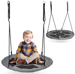 Huśtawka ogrodowa dla dzieci bocianie gniazdo Ecotoys szara 110 cm BOC110 GRAY