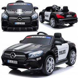 Auto na akumulator pojazd elektryczny samochód policyjny policja dla dzieci czarny Mercedes SL500