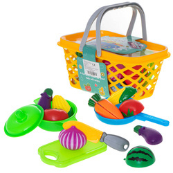 Zestaw Koszyk na zakupy i zestaw produktów - warzywa