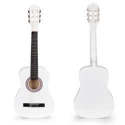 Drewniana klasyczna gitara akustyczna dla dzieci 6 strun biała Ecotoys HX18026-34 WHITE