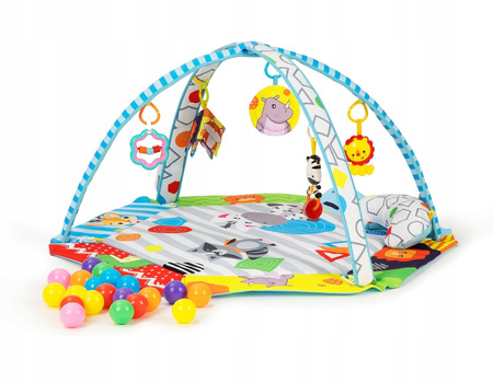 Wielofunkcyjna duża mata edukacyjna dla dzieci Kojec z piłkami Zwierzęta 3w1