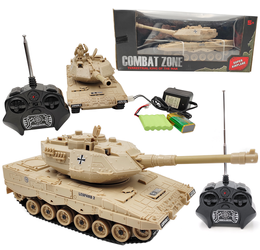 Duży czołg zdalnie sterowany dla dzieci Combat 1:28 27MHz piaskowy