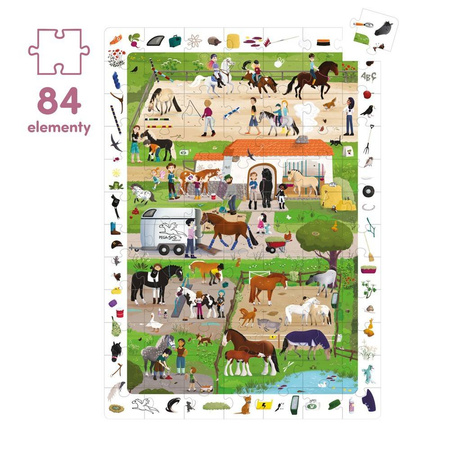 CzuCzu Puzzle obserwacyjne Stadnina koni 84 elem + plakat
