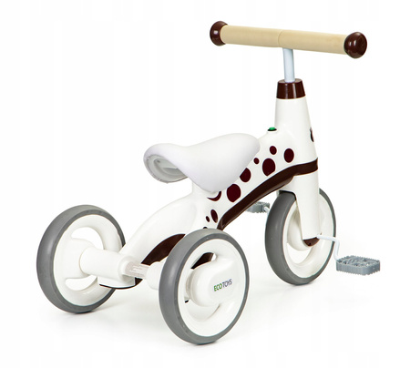 Rowerek biegowy z pedałami Rower trójkołowy dla dzieci Ecotoys biało-brązowy LC-V1850 WHITE