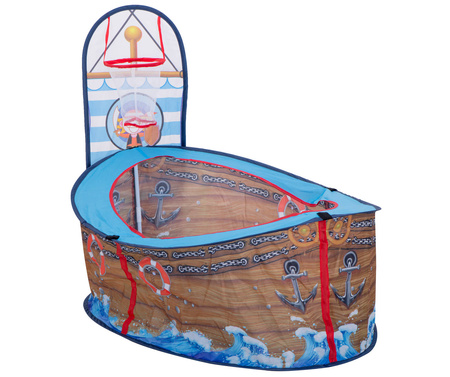 Kojec dla dzieci Suchy basen z piłkami Plac zabaw Koszykówka Kosz do gry w kosza Statek piracki 