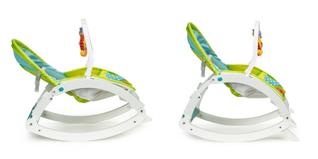 Leżaczek bujaczek kołyska dla dzieci z zabawkami 2w1 Fotelik z wibracjami Ecotoys