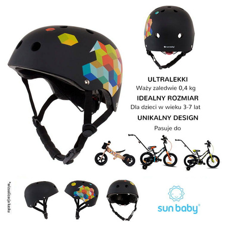 Kask rowerowy dla dzieci M z lampką LED Cubic Sun Baby 3-7 lat