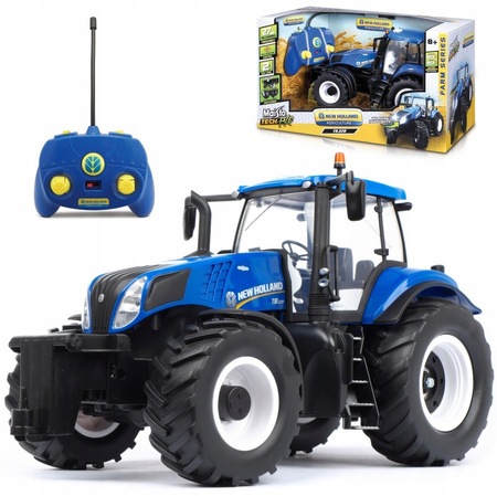 Duży traktor zdalnie sterowany NEW HOLAND t8.320 RC 1:16 dla dzieci niebieski
