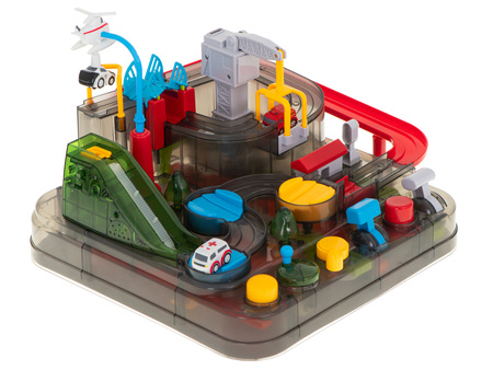 Interaktywny tor samochodowy z przeszkodami dla dzieci 3 samochody Wyścigi pojazdów Światło LED