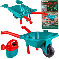 Zestaw narzędzi ogrodowych dla dzieci taczka łopata grabki 18 elementów
