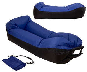 Dmuchany materac Lazy Sofa fotel na plażę i do ogrodu leżak Air Bag niebieski