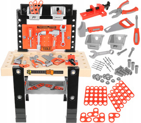 Duży warsztat majsterkowicza z narzędziami dla dzieci zestaw do majsterkowania