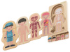 Drewniane puzzle edukacyjne dla dzieci warstwowe Budowa ciała Anatomia człowieka Montessori chłopiec