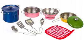 Zestaw akcesoriów kuchennych dla dzieci Metalowe garnki