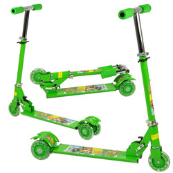 Trójkołowa hulajnoga dla dzieci zielona świecące koła LED