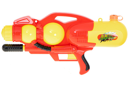 Duży pistolet na wodę dla dzieci Wyrzutnia wodna Broń na wodę Sikawka XXL 2400ML czerwony
