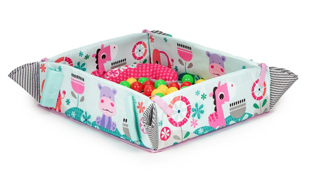 Wielofunkcyjna duża mata edukacyjna dla dzieci Kojec z piłeczkami Zwierzątka 3w1