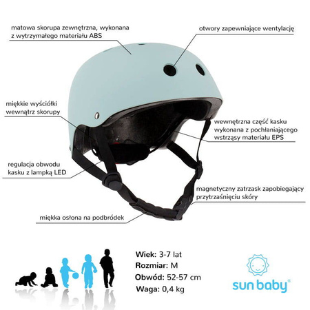 Kask rowerowy dla dzieci M z lampką LED Cubic Sun Baby 3-7 lat