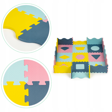 Gruba mata edukacyjna z kształtami dla dzieci Piankowe puzzle Suchy basen ECOTOYS