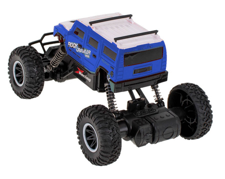 Duży samochód zdalnie sterowny dla dzieci Rock Crawler Hummer Auto RC 1:20 4WD granatowy