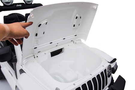 Samochód na akumulator Jeep Wrangler Rubicon elektryczny Auto dla dzieci 2 silniki światła LED biały