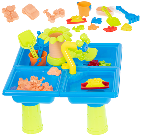 Stolik wodny Zestaw do kąpieli i piaskownicy Palma dla dzieci do piasku 24 elementy