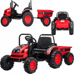 Elektryczny traktor z przyczepą na akumulator dla dzieci 2 silniki światła LED HL388