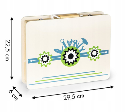 Drewniane narzędzia dla dzieci Warsztat majsterkowicza w skrzynce Zestaw Ecotoys TL80014