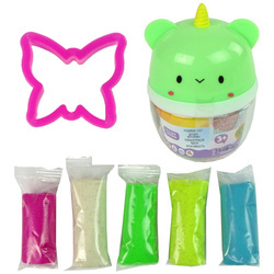 Ciastolina zestaw kreatywny z foremką dla dzieci zielony jednorożec