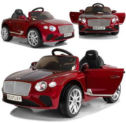 Samochód na akumulator Bentley Auto elektryczne dla dzieci ze światłami LED czerwony