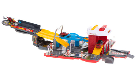 Duży rozkładany transporter Wóz Strażacki Parking Straż Pożarna dla dzieci z akcesoriami