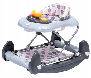 Interaktywny chodzik jeździk dla dzieci bujaczek szary 3w1 Ecotoys J-888R GREY