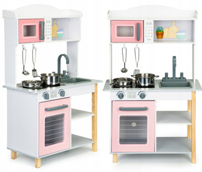 Drewniana kuchnia kuchenka dla dzieci piekarnik metalowe akcesoria Ecotoys