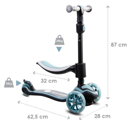 Hulajnoga balansowa trójkołowa dla dzieci Sun Baby niebieska Flash koła LED