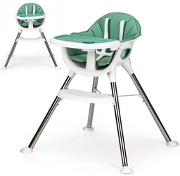 Krzesełko fotelik do karmienia z tacką dla dzieci zielony Ecotoys DBC02 GREEN
