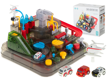 Interaktywny tor samochodowy z przeszkodami dla dzieci 3 samochody Wyścigi pojazdów Światło LED