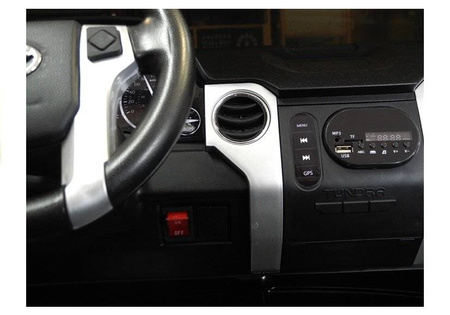 Czarna Toyota Tundra samochód elektryczny auto na akumulator dla dzieci 2 silniki dźwięk światła LED