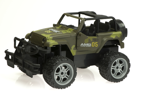 Duży samochód zdalnie sterowany dla dzieci Auto RC Jeep Off-Road 1:14 Oświetlenie LED zielony