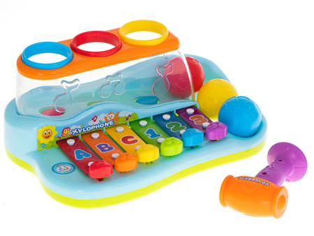 Interaktywne pianinko dla dzieci Organki z wbijakiem i literkami Kolorowe cymbałki 2w1