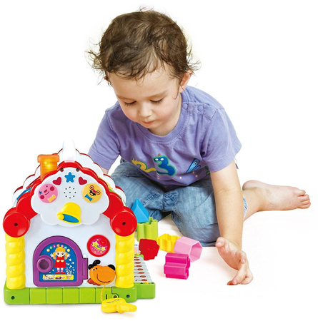 Edukacyjny domek Zabawka interaktywna dla dzieci Sorter z pianinkiem i liczydłem