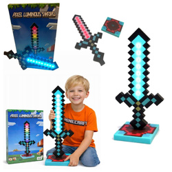 Lampka nocna miecz Minecraft dla dzieci LED 7 kolorów 35 cm
