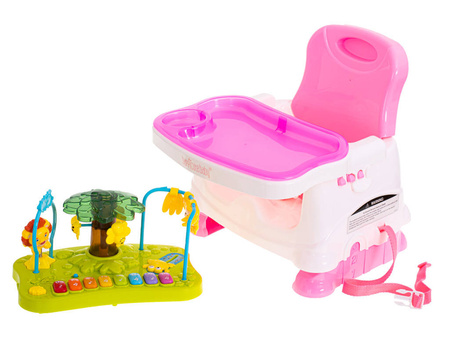 Krzesełko 2w1 stolik interaktywny z muzyką różowy