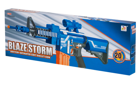 Wyrzutnia Karabin maszynowy na strzałki dla dzieci Pistolet na naboje piankowe Blaze Storm 20 naboi