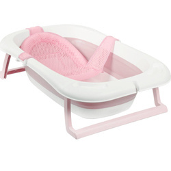 Składana wanienka z termometrem i poduszką różowa