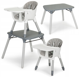 Krzesełko Fotelik ze stoliczkiem do karmienia dzieci 3w1 szary Ecotoys HC-435 GREY