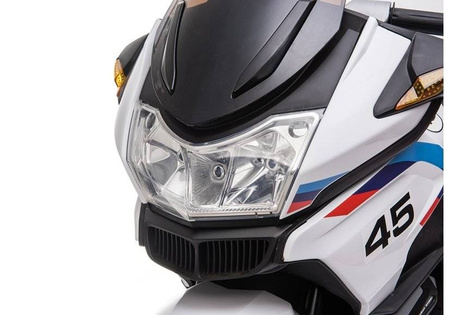 Motor motocykl elektryczny dla dzieci pojazd na akumulator biały XMX609 światła LED