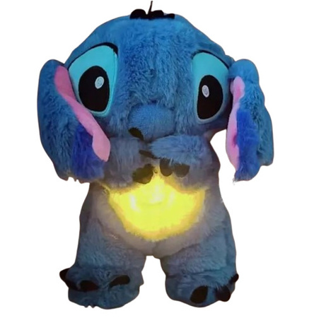Przytulanka dla dzieci miś szumiś oddychający grający Stitch niebieski