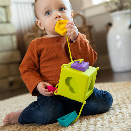 Kostka edukacyjna Sorter kształtów dla dzieci OombeeCube Fat Brain Toys FA120-1