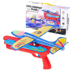 Pistolet automayczna wyrzutnia samolotów - LED czerw-niebies