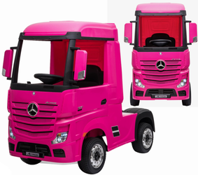 Auto na akumulator Mercedes Actros samochód elektryczny różowy tir z dotykowym panelem